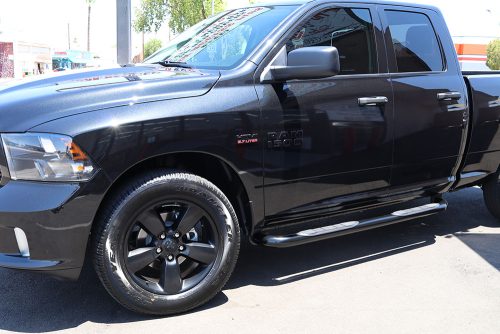 RAM Quad Cab 3 Inch Round Black Nerf Bars