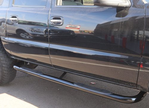 3 INCH BLACK NERF BARS CHEVY CREW CAB