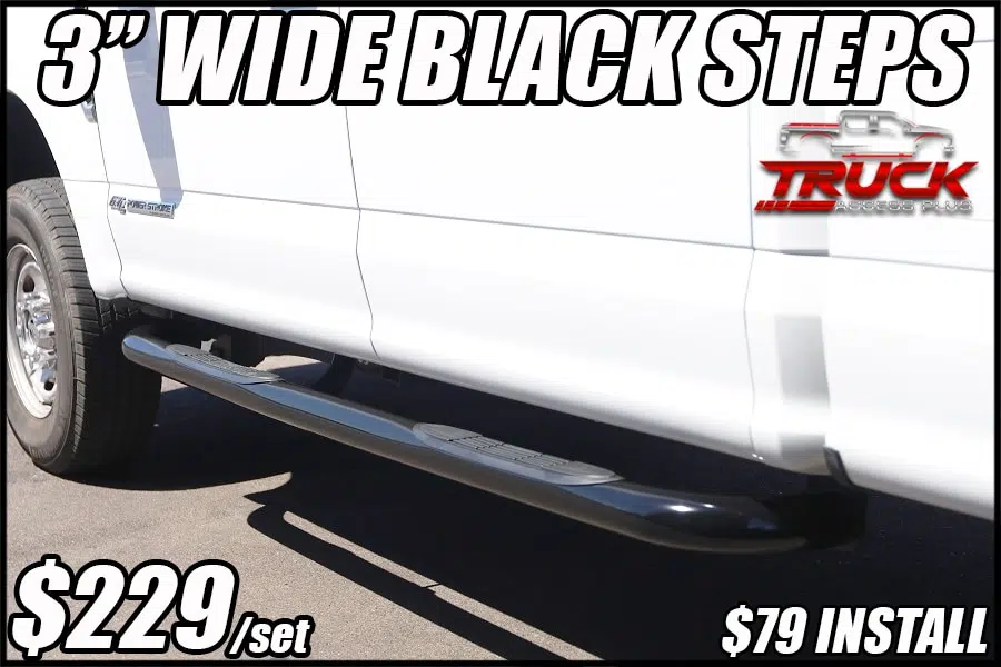 3 inch black nerf bars-truck step