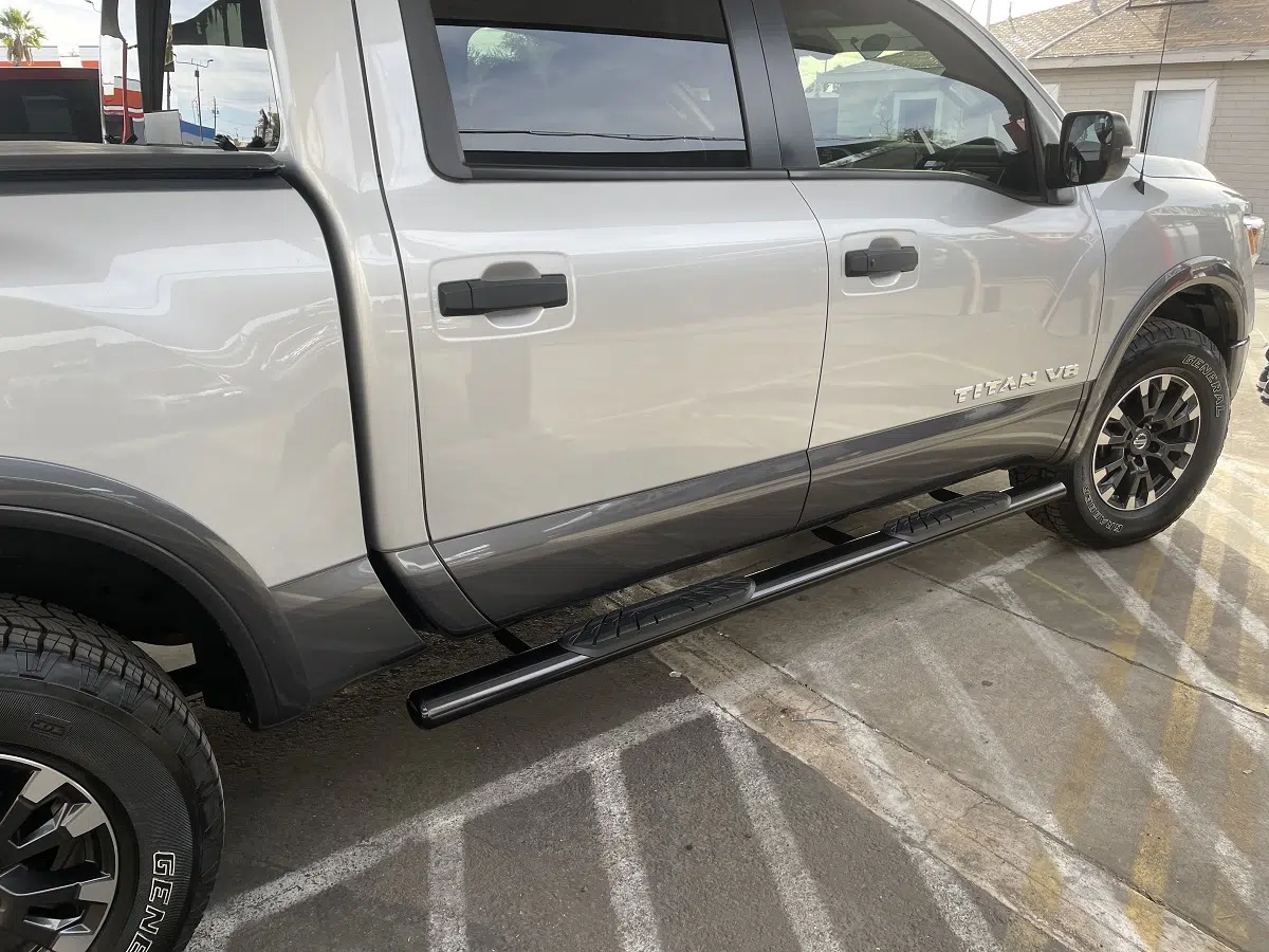 nissan titan nerf bars running boards 4 inch black oval