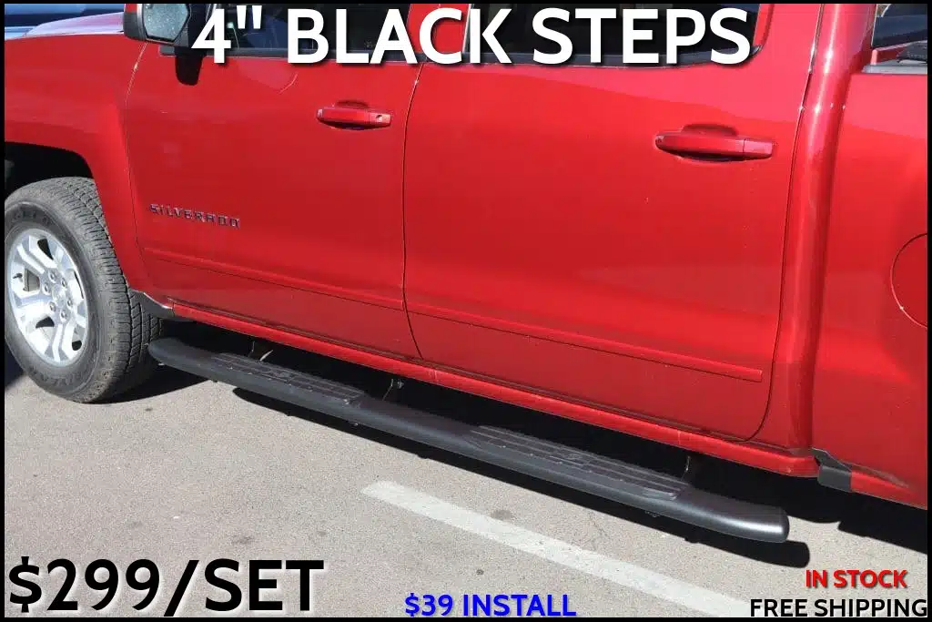 4 INCH BLACK STEP BOARDS-NERF BARS