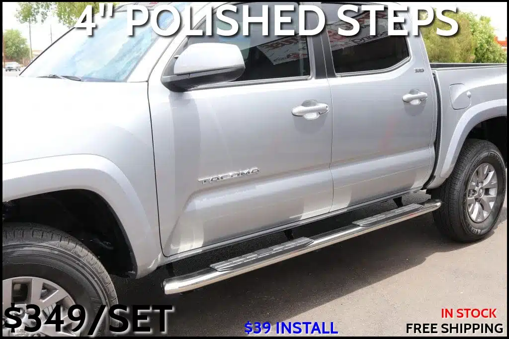 4 INCH POLISHED RUNNING BOARDS