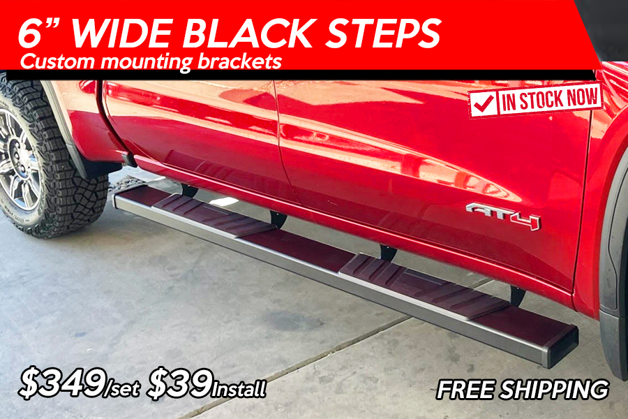 6 inch black running boards-steps