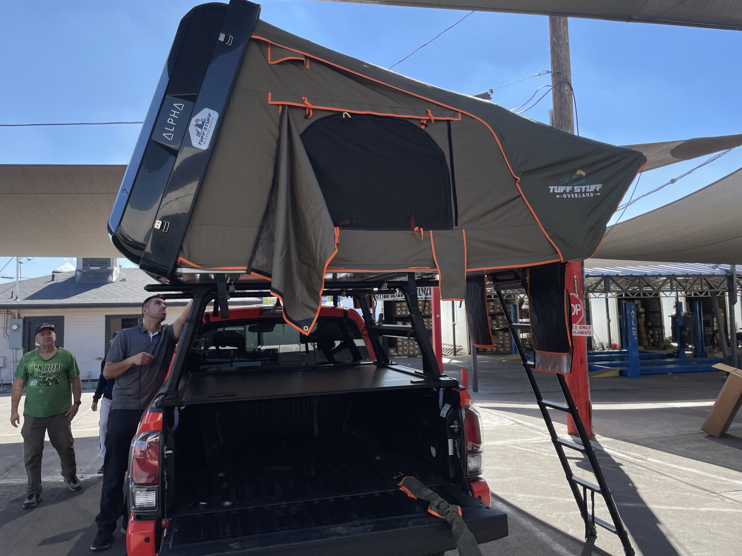 tuffstuff overland alpha 2 person hard shell rooftop tent
