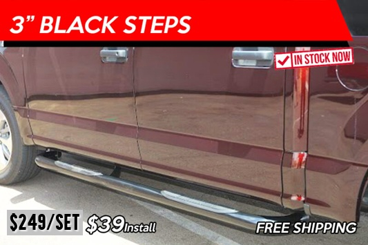 3 INCH BLACK NERF BARS AZ