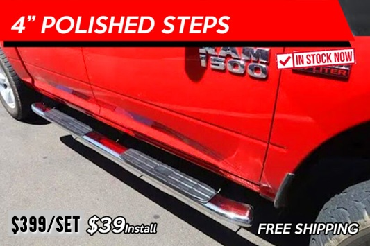 4 INCH OVAL CHROME STEPS