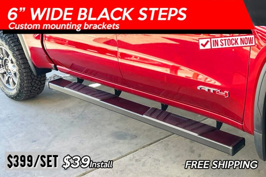 6 inch black running boards