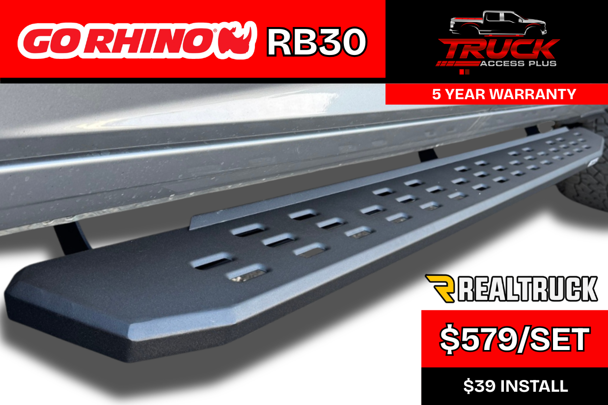 RB30 Running Boards W/Brackets, 2 Pairs DropSteps Kit Textured Black 2024-2026 Toyota Tacoma Go Rhino main image 1