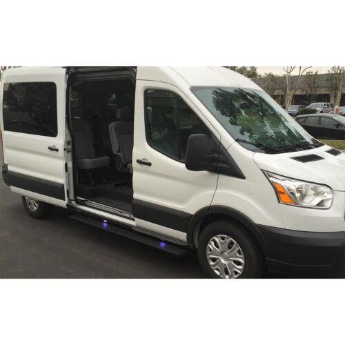 AMP Research 76260-01A PowerStep Electric Running Boards Plug N Play for 20-21 Ford Transit (Driver, Passenger Side), Gas Only