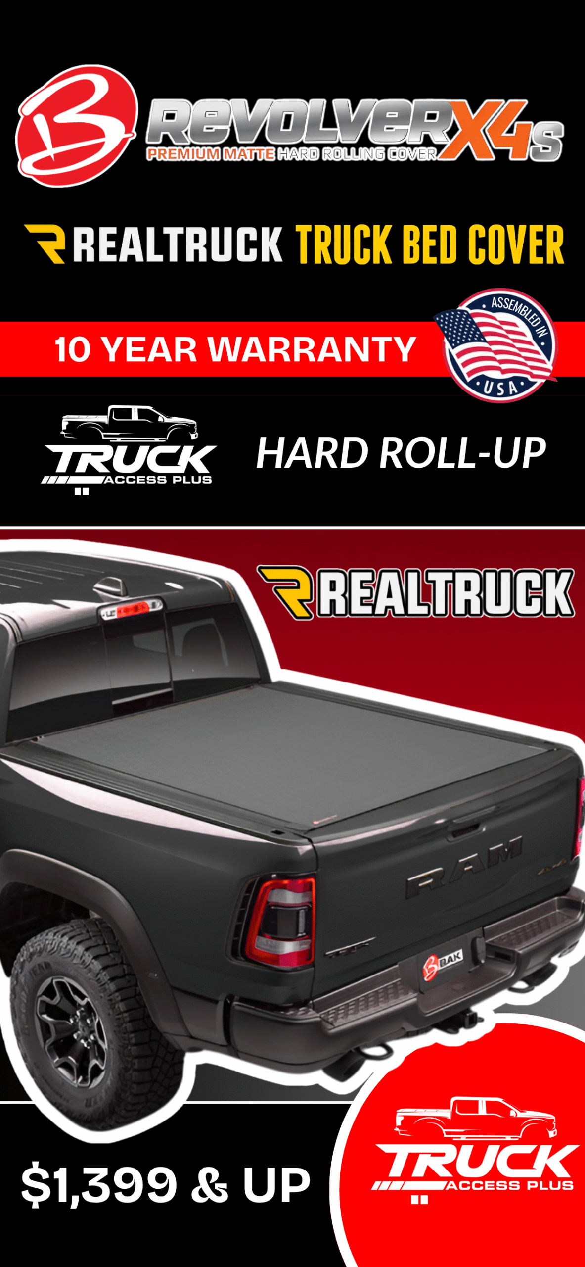 BAK REVOLVER X4S HARD ROLL-UP TONNEAU COVERS BAK REVOLVER X4S HARD ROLL-UP TONNEAU COVERS