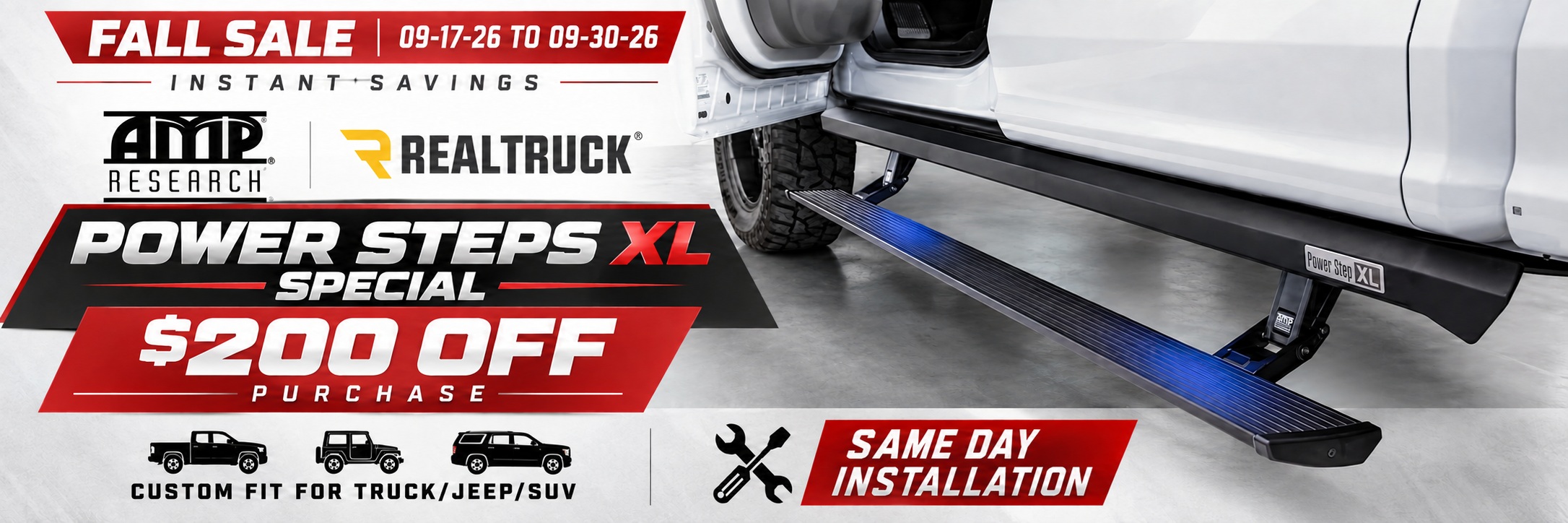 AMP POWER STEPS XL SALE BANNER